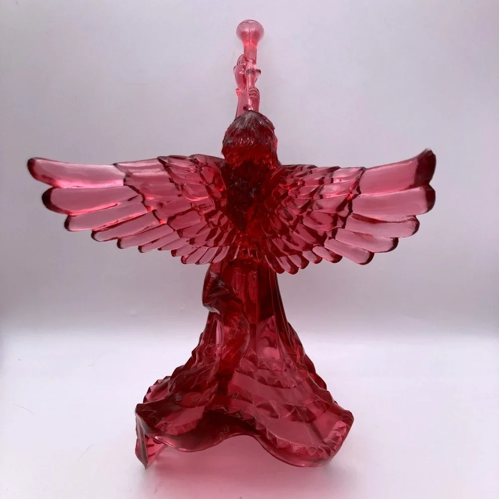 Vintage Silvestri Lucite Acrylic Angel W/ Horn Tree Topper Pink Christmas 9